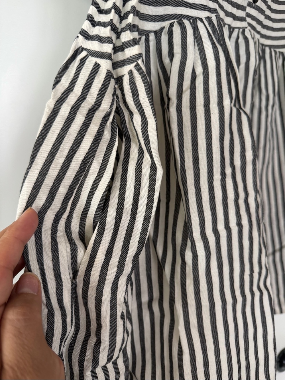 Striped Button-Front Babydoll Top - Picture 2 of 6